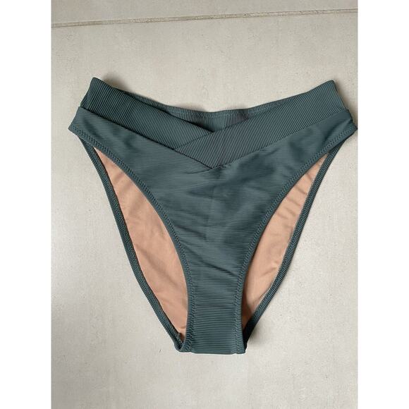 J. Crew Swim Bikini Bottom Ribbed High Waist Swimwear - Picture 1 of 8